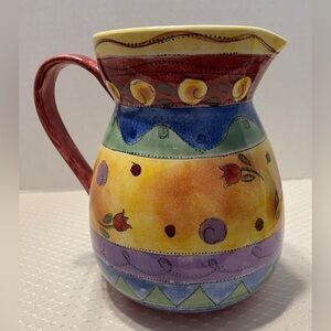 Sue Zipkin's Sweet Shoppe by Sango Large Ceramic Tulip Pitcher Made in Thailand